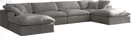 Cozy - Modular Sectional 6 Piece Cloud - Grey - Fabric