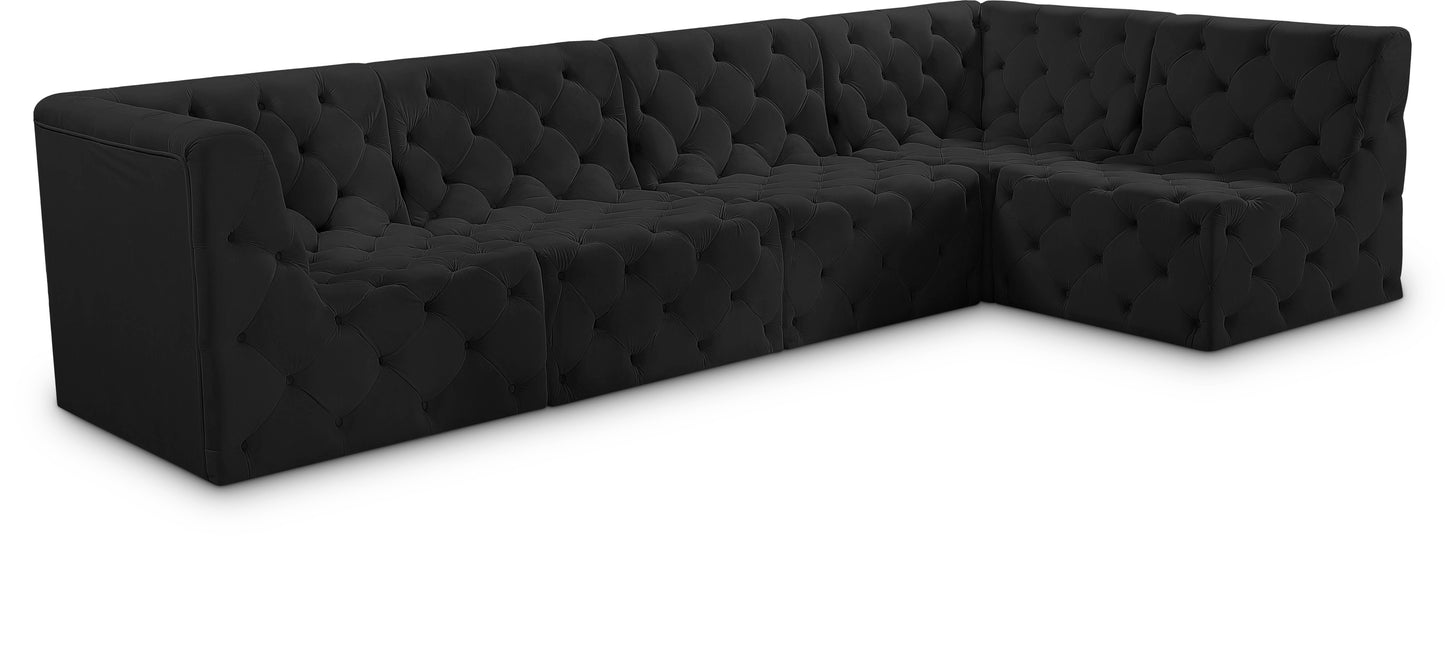 Tuft - Modular Sectional 5 Piece - Black - Fabric