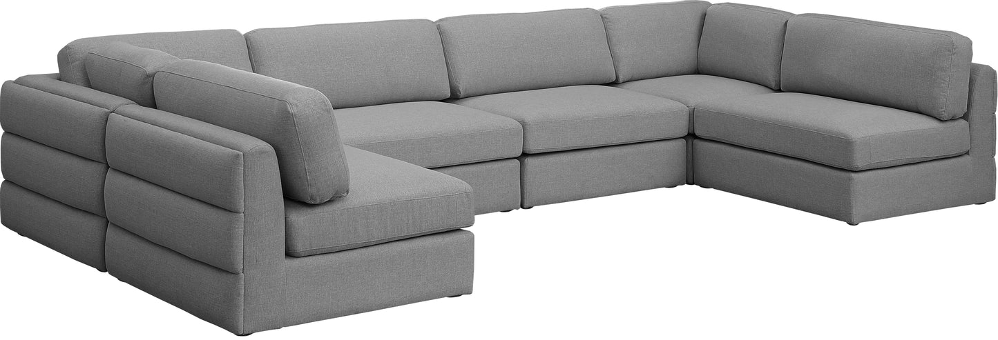 Beckham - Modular Sectional 6 Piece - Gray - Fabric