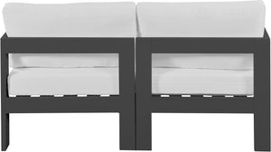Nizuc - Outdoor Patio Modular Sofa 2 Seats - White - Fabric