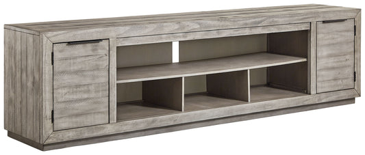 Naydell - Gray - XL TV Stand w/Fireplace Option