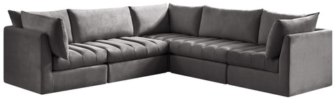 Jacob - Modular Sectional 5 Piece - Grey - Fabric