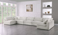 Serene - Linen Textured Fabric Deluxe Comfort Modular Sectional 7 Piece - Cream