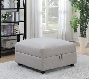 Cambria - Upholstered Square Storage Ottoman - Gray