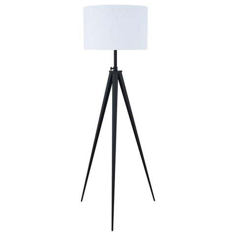 Harrington - Drum Shade Metal Tripod Floor Lamp - Black