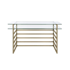 Shona - Desk - Antique Gold & Clear Glass