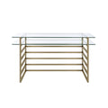 Shona - Desk - Antique Gold & Clear Glass