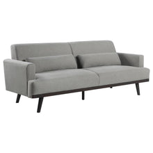 Blake - Upholstered Sofa With Track Arms - Sharkskin And Dark Brown