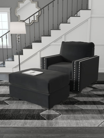 Black / 2 Pc. Chair, Ottoman