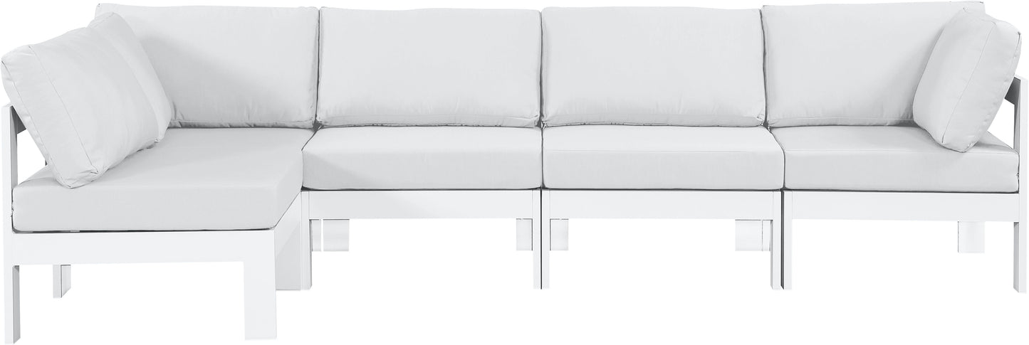 Nizuc - Outdoor Patio Modular Sectional - White - Fabric