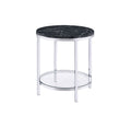 Virlana - End Table - Faux Black Marble & Chrome Finish