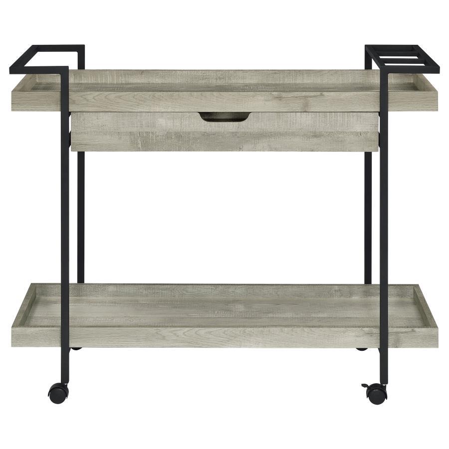 Ventura - 1-Drawer Engineered Wood Bar Cart - Gray Driftwood