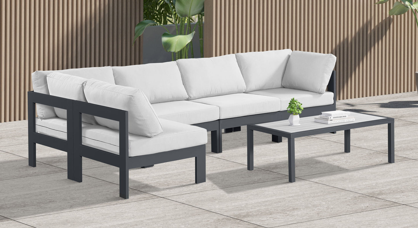 Nizuc - Outdoor Patio Modular Sectional 5 Piece - White - Modern & Contemporary