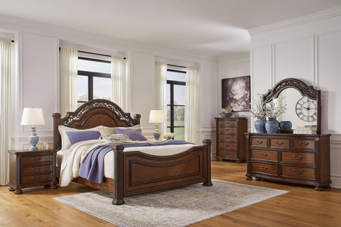 Dark Brown / 6 Pc. Bed, Dresser, Mirror, Chest / Queen