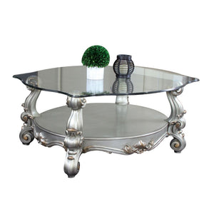 Versailles - Coffee Table - Antique Platinum - & Clear Glass - 22"