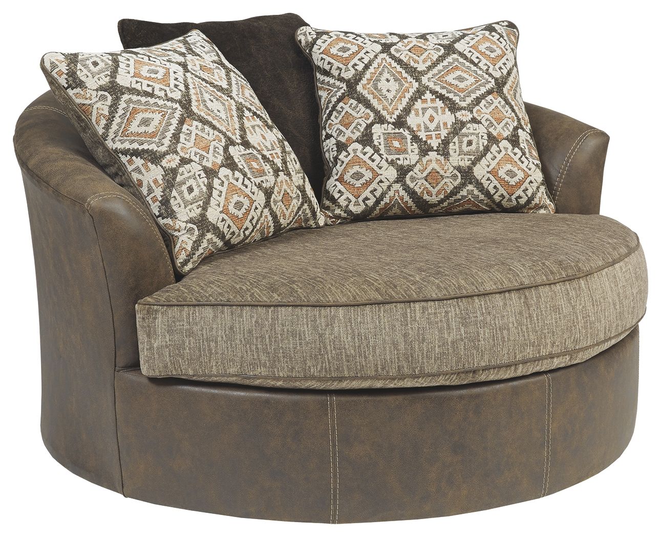 Abalone - Chocolate - Oversized Swivel Accent Chair