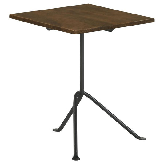 Heitor - Square Wood Top Accent Side Table - Dark Brown