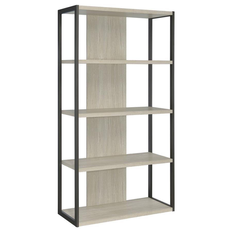 Loomis - 72" 4-Shelf Bookshelf - Whitewashed Gray